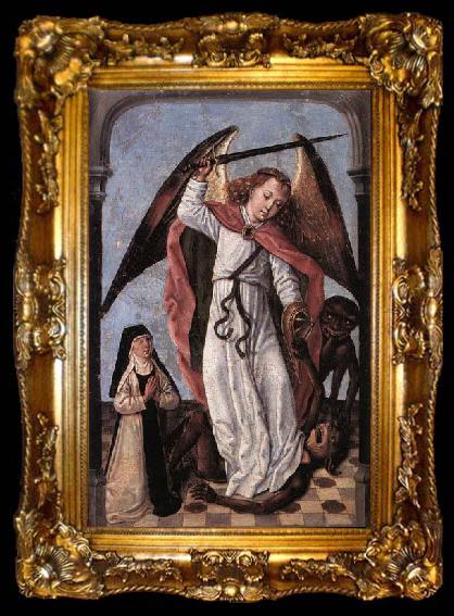 framed  Master of the Saint Ursula Legend St Michael Fighting Demons, ta009-2